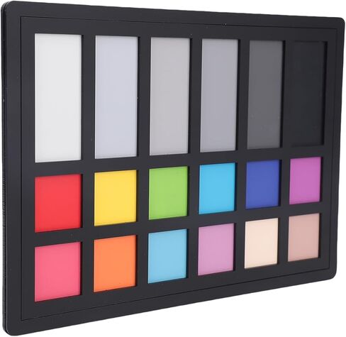 Color Calibration Card for Digital Photography, 18 Color Correction Charts with 12 & 6 Grayscale Panels, 8.7x5.9in Acrylic Card - Accurate Color Alignment, Streamlined in Saudi Arabia