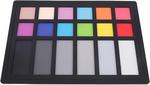 Color Calibration Card for Digital Photography, 18 Color Correction Charts with 12 & 6 Grayscale Panels, 8.7x5.9in Acrylic Card - Accurate Color Alignment, Streamlined in Saudi Arabia