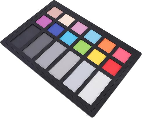 Color Calibration Card for Digital Photography, 18 Color Correction Charts with 12 & 6 Grayscale Panels, 8.7x5.9in Acrylic Card - Accurate Color Alignment, Streamlined in Saudi Arabia