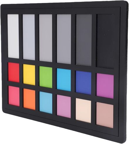 Color Calibration Card for Digital Photography, 18 Color Correction Charts with 12 & 6 Grayscale Panels, 8.7x5.9in Acrylic Card - Accurate Color Alignment, Streamlined in Saudi Arabia