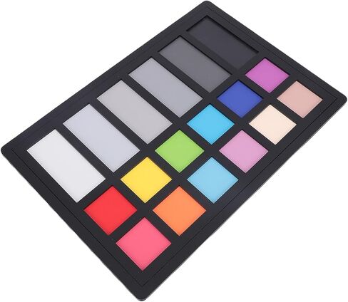 Color Calibration Card for Digital Photography, 18 Color Correction Charts with 12 & 6 Grayscale Panels, 8.7x5.9in Acrylic Card - Accurate Color Alignment, Streamlined in Saudi Arabia