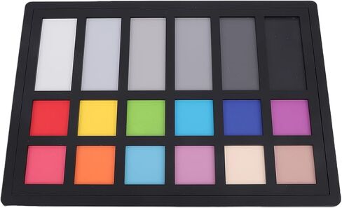 Color Calibration Card for Digital Photography, 18 Color Correction Charts with 12 & 6 Grayscale Panels, 8.7x5.9in Acrylic Card - Accurate Color Alignment, Streamlined in Saudi Arabia