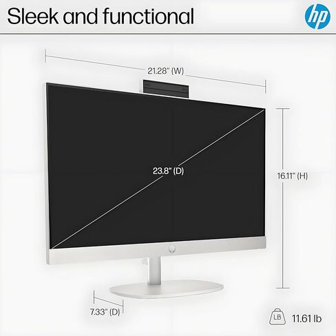 HP 2025 24 بوصة FHD الكل في واحد كمبيوتر مكتبي أداء قوي للمنزل والمكتب، AMD Ryzen 7 7730U، ذاكرة وصول عشوائي 64 جيجابايت، 4 تيرابايت PCIe SSD، مكبرات صوت مزدوجة، حافة رفيعة، Wi-Fi 6، HDMI، بلوتوث، أبيض، Windows 11 in Saudi Arabia