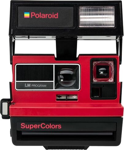 Polaroid Supercolor Red Instant Film Camera – Vintage Polaroid 600 Camera – Bright Red Design – Uses Polaroid 600 Film – Refurbished & Tested (Renewed) in Saudi Arabia