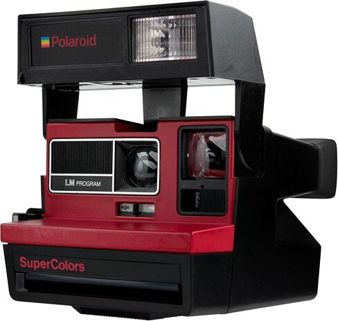 Polaroid Supercolor Red Instant Film Camera – Vintage Polaroid 600 Camera – Bright Red Design – Uses Polaroid 600 Film – Refurbished & Tested (Renewed) in Saudi Arabia