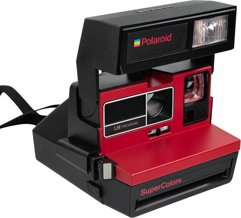 Polaroid Supercolor Red Instant Film Camera – Vintage Polaroid 600 Camera – Bright Red Design – Uses Polaroid 600 Film – Refurbished & Tested (Renewed) in Saudi Arabia