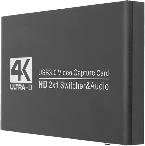 بطاقة التقاط HDMI 4K، جهاز التقاط فيديو صوتي USB 3.0 مع HDMI مزدوج 4K 60 هرتز، ميكروفون 3.5 مم، مدخل الخط، للبث والتسجيل والألعاب in Saudi Arabia