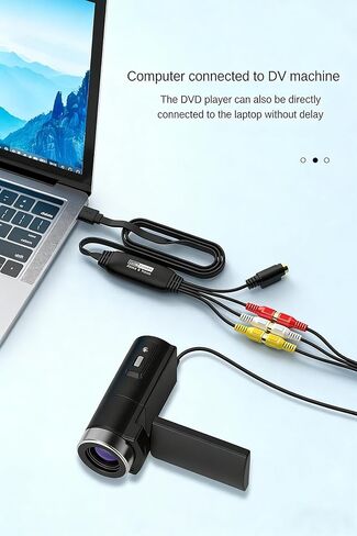 بطاقة التقاط الفيديو، CVBS + S-Video إلى USB لوحدة تحكم ألعاب كاميرا VHS VCR DVD، جهاز التقاط بدقة 1080 بكسل للبث المباشر/التسجيل مع OBS، متوافق مع أنظمة التشغيل Windows/Mac/Linux/Android in Kuwait