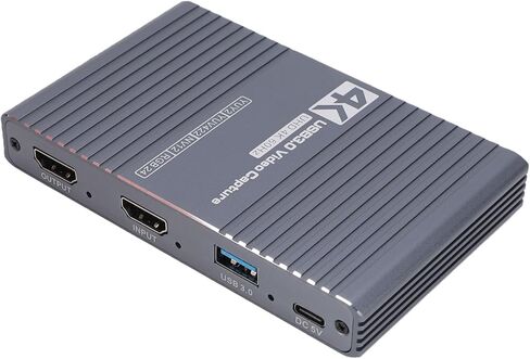 Yunseity USB 3.0 Video Capture Card, 4K@60Hz HDMI Capture Card Video No Latency Audio Game with 3.5mm Audio Input & Microphone Output for Streaming Gaming Recording in Saudi Arabia
