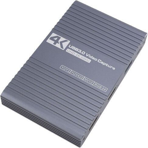 Yunseity USB 3.0 Video Capture Card, 4K@60Hz HDMI Capture Card Video No Latency Audio Game with 3.5mm Audio Input & Microphone Output for Streaming Gaming Recording in Saudi Arabia
