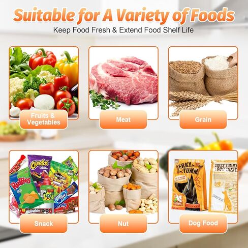 Handheld Vacuum Sealer, Portable Cordless Food Sealer with 60kPa Suction, Rechargeable Mini Vacuum Sealer for Food Storage, Sous Vide, Mason Jars - Includes 10 Reusable Bags in Saudi Arabia
