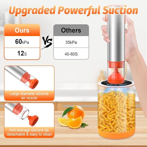 Handheld Vacuum Sealer, Portable Cordless Food Sealer with 60kPa Suction, Rechargeable Mini Vacuum Sealer for Food Storage, Sous Vide, Mason Jars - Includes 10 Reusable Bags in Saudi Arabia