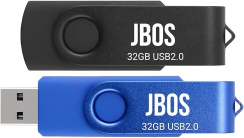 JBOS 32 جيجابايت محرك فلاش USB 2 حزمة USB 2.0 محرك الإبهام سوبر عالية السرعة USB عصا 32 جيجابايت USB ذاكرة عصا محرك أقراص USB لتخزين التاريخ ومشاركته (2 قطعة، أسود أزرق) in Kuwait