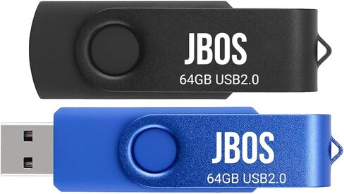 JBOS 32 جيجابايت محرك فلاش USB 2 حزمة USB 2.0 محرك الإبهام سوبر عالية السرعة USB عصا 32 جيجابايت USB ذاكرة عصا محرك أقراص USB لتخزين التاريخ ومشاركته (2 قطعة، أسود أزرق) in Kuwait