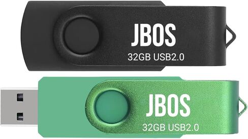 JBOS 32 جيجابايت محرك فلاش USB 2 حزمة USB 2.0 محرك الإبهام سوبر عالية السرعة USB عصا 32 جيجابايت USB ذاكرة عصا محرك أقراص USB لتخزين التاريخ ومشاركته (2 قطعة، أسود أزرق) in Kuwait