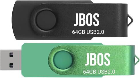 JBOS 32 جيجابايت محرك فلاش USB 2 حزمة USB 2.0 محرك الإبهام سوبر عالية السرعة USB عصا 32 جيجابايت USB ذاكرة عصا محرك أقراص USB لتخزين التاريخ ومشاركته (2 قطعة، أسود أزرق) in Kuwait