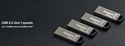 محرك فلاش Kingston 128GB DataTraveler Kyson 200MBPS قراءة 60MBPS سرعة كتابة (10 عبوات) حزمة مع محول USB-C (عنصران) in Saudi Arabia