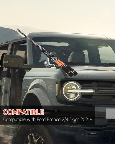 طقم حامل صنارة الصيد، مناسب لـ 2021+ Ford Bronco 2/4 Door، طقم صنارة صيد مزدوجة من الفولاذ المقاوم للصدأ للطرق الوعرة in Kuwait