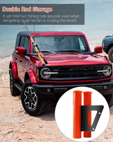طقم حامل صنارة الصيد، مناسب لـ 2021+ Ford Bronco 2/4 Door، طقم صنارة صيد مزدوجة من الفولاذ المقاوم للصدأ للطرق الوعرة in Kuwait