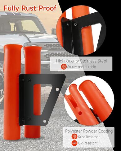 طقم حامل صنارة الصيد، مناسب لـ 2021+ Ford Bronco 2/4 Door، طقم صنارة صيد مزدوجة من الفولاذ المقاوم للصدأ للطرق الوعرة in Kuwait