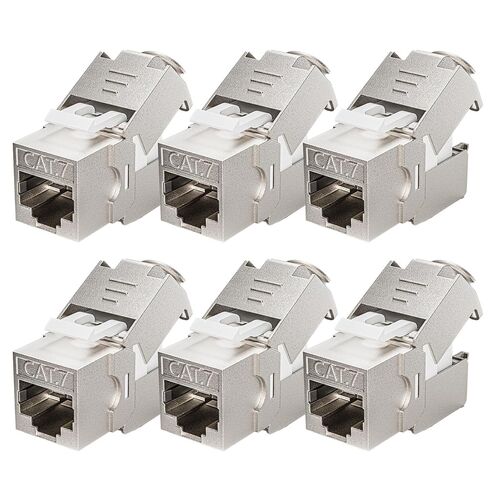 Cat 7 Cat 6A محمي RJ45 Keystone Jack 2-Pack، 10G Ethernet Keystone Jack Toolless Zinc Alloy Module مقابس لـ 22 إلى 26 AWG كبل إيثرنت S/FTP صلب أو مجدول in Kuwait