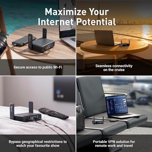 GL.iNet MT5000 (Brume 3) بوابة أمان VPN سلكية عالية السرعة وGL.iNet GL-BE3600 (Slate 7) جهاز توجيه السفر المحمول in Saudi Arabia