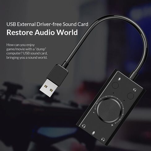 بطاقة صوت USB خارجية عالمية لمكبر الصوت وميكروفون التوصيل والتشغيل in Kuwait