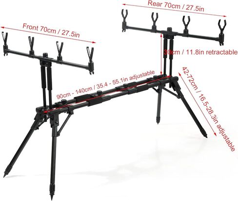 Karlak Adjustable Retractable Carp Fishing Rod Pod Stand Holder Foldable Fishing Pole Pod Stand with Carry Case in Saudi Arabia