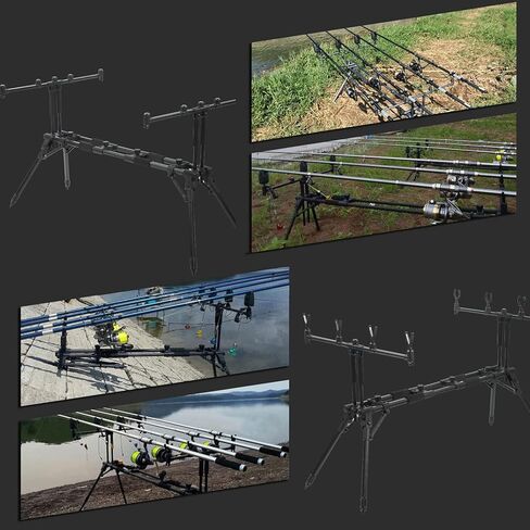 Karlak Adjustable Retractable Carp Fishing Rod Pod Stand Holder Foldable Fishing Pole Pod Stand with Carry Case in Saudi Arabia