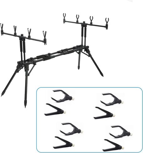 Karlak Adjustable Retractable Carp Fishing Rod Pod Stand Holder Foldable Fishing Pole Pod Stand with Carry Case in Saudi Arabia
