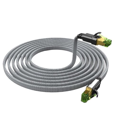 كابل إنترنت شبكي مسطح CAT 8 بسرعة 40 جيجابت في الثانية SFTP RJ45 LAN كابل تصحيح لجهاز مودم راوتر ألعاب الكمبيوتر Xbox(15M) in Kuwait