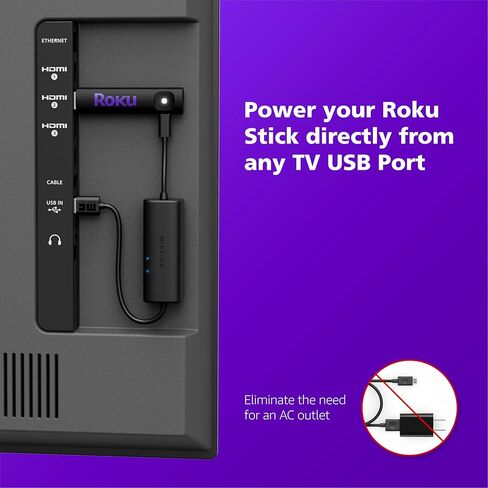 كابل طاقة USB للمهمة لعصا البث Roku (قم بتشغيل Roku مباشرة من التلفزيون الخاص بك) in Kuwait