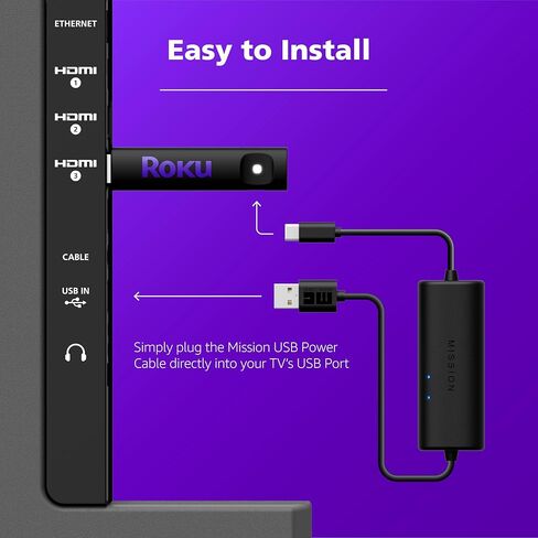 كابل طاقة USB للمهمة لعصا البث Roku (قم بتشغيل Roku مباشرة من التلفزيون الخاص بك) in Kuwait