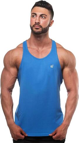 Jed North Men's Quick Dry Microfiber Bodybuilding Stringer Tank Top Weight-Training Y-Back Racerback in Kuwait