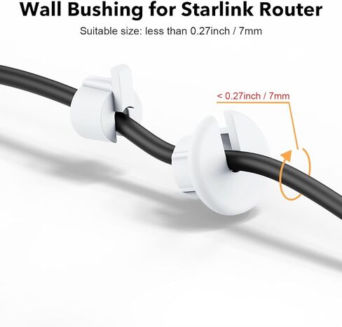 مجموعة توجيه الكابلات لـ Starlink، مجموعة تركيب الكابلات، ملحقات Starlink، حلقات تثبيت الحائط للكابلات، ممر جدار الكابل من خلال فتحة جدار 1 بوصة وفتحة سلك الأثاث - عبوتان باللون الأبيض in Saudi Arabia