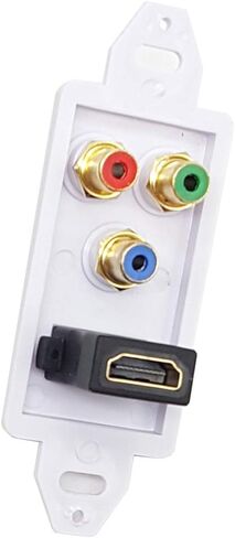 Seadream HDMI + 3RCA Wall Plate,HDMI Wall Plate with Component Video RCA,4k Ultra HD UHD 1080P Full HD Compatible & Gold Plated RCA Component Composite Video Audio Subwoofer Combo Port Insert Jack Out in Saudi Arabia