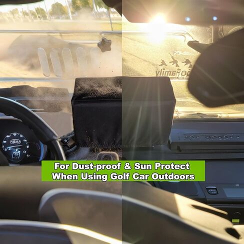 غطاء شاشة لمس مقاوم للماء من Woho مع فتحة مرنة لعربة الجولف Ev & Denago، وملحقات عربة الجولف Ev للحماية من الشمس، وأجزاء عربة الجولف مقاومة للرياح والغبار (أسود، 11 بوصة × 5 بوصة × 7 بوصة) in Kuwait