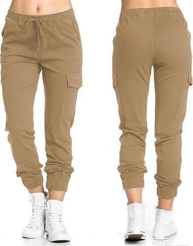Womens Cargo Pants Baggy Elastic Waist Cargo Joggers for Women Work Trousers Work Ladies Drawstring with Pockets Trousers in Saudi Arabia