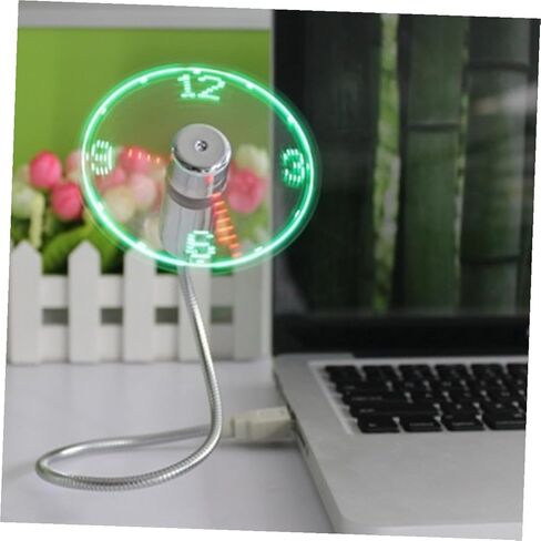 مروحة ساعة USB مع شاشة عرض وقت الضوء، مروحة صغيرة قابلة لإعادة الشحن عبر USB لأجهزة الكمبيوتر المحمول والمكتب، مناسبة للاستخدام في المنزل والمكتب in Saudi Arabia