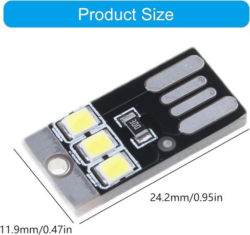 5 قطعة USB LED مصباح ضوء الليل جيب بطاقة مصباح سلاسل المفاتيح LED أضواء كتاب القراءة لأجهزة الكمبيوتر المحمول الطاقة in Saudi Arabia