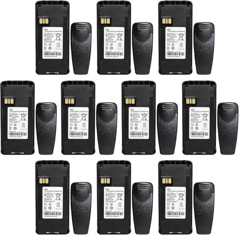 10-Pack PMNN4476A PMNN4476 PMNN4080 CP185 Two-Way Radio Battery 7.4V 2600mAh Li-ion Replacement for Motorola CP100D XIR C1200 CP1200 CP1300 CP1600 CP1660 CP476 EP350 Talkabout Radios+Belt Clip in Saudi Arabia