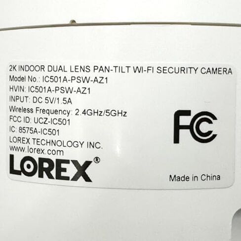 Lorex Connect 2K Indoor Dual Lens Wi-Fi 6 Camera | New Connect App | 360° Pan-Tilt | Person & Pet Detection | Color Night Vision | Instant Call | 2-Way Talk | Cloud & Local Storage Option in Saudi Arabia