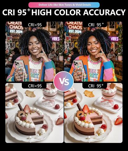 LOUERN 15W RGB Video Light، 0-359° Hue، 1800K-9000K CRI95+، 20 تأثيرات مشهد، 2600 مللي أمبير قابلة لإعادة الشحن، موزع مغناطيسي، حذاء بارد، للتصوير الفوتوغرافي والصور الشخصية وتصوير المنتجات ومدونات الفيديو in Kuwait