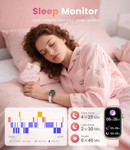 LIGE Fitness Tracker- Smart Watches for Women with 1.47" HD, IP68 Waterproof, 7+ Days Battery, 24+ Exercises Activity Tracker Fitness Watches, Fitness Smart Watch Android iOS (Pink) in Saudi Arabia