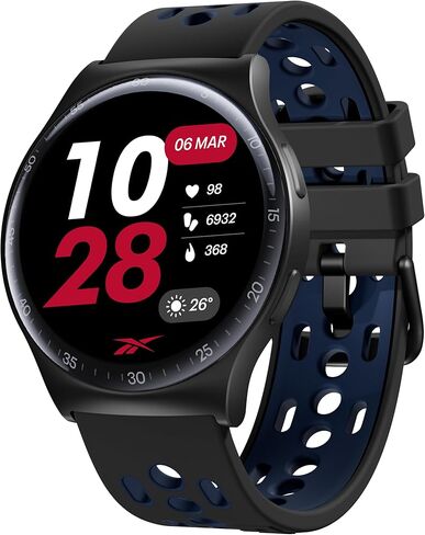 Reebok Pulse Smartwatch - GPS Fitness Tracker with Heart Rate Monitor, 10-Day Battery Life, IP68 Water Resistant Smart Fitness Watch for Men & Women, Compatible with iPhone & Android - Midnight Steel in Kuwait