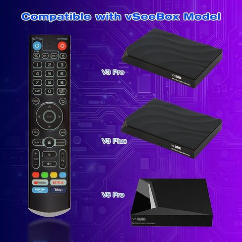 بديل جهاز التحكم عن بعد الصوتي لصندوق التلفزيون V3 Pro V3 Plus V5 Pro، متوافق مع صندوق التلفزيون vSeeBox، جهاز التحكم عن بعد الصوتي الذكي بتقنية البلوتوث in Kuwait