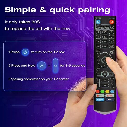بديل جهاز التحكم عن بعد الصوتي لصندوق التلفزيون V3 Pro V3 Plus V5 Pro، متوافق مع صندوق التلفزيون vSeeBox، جهاز التحكم عن بعد الصوتي الذكي بتقنية البلوتوث in Kuwait