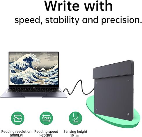 Asixxsix 4x3 Inch Drawing Tablet, T430 Digital Graphic Tablet, 16384 Levels of Pressure Stylus Pen Tablet for Drawing, Writing, Design, Teaching, Work with PC & Mobile in Saudi Arabia