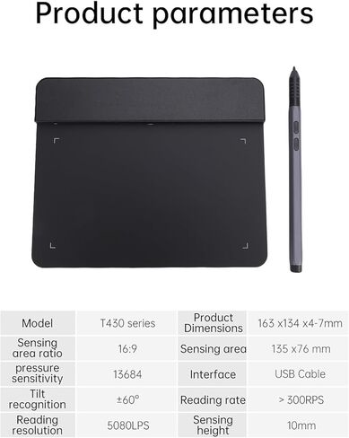 تابلت رسم Asixxsix، تابلت رسومات رقمي مقاس 4x3 بوصة مع قلم شاشة و10 سنون أقلام، متوافق مع دفتر الرسم وتصميم الرسوم الدراسية للطلاب والمعلمين عبر الإنترنت in Saudi Arabia