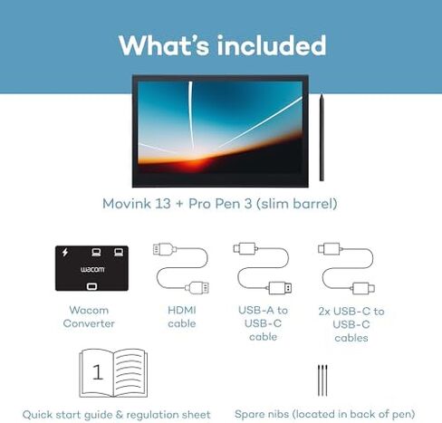 Wacom Movink 13 OLED Touchscreen Drawing Tablet with Wacom Converter kit (Power Adaptor Sold Separately) in Saudi Arabia